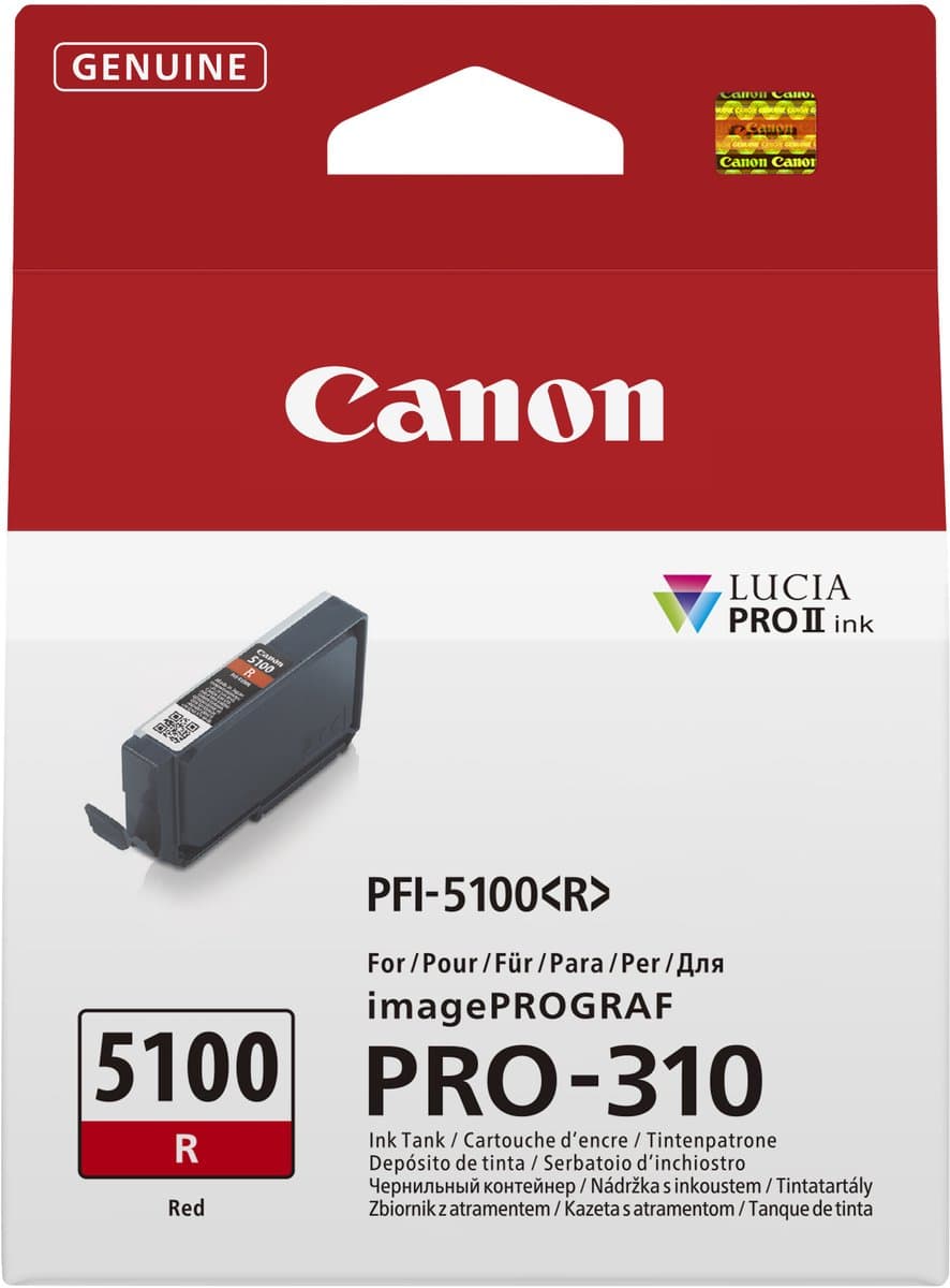 Canon PFI-5100 R inktcartridge 1 stuk origineel rood