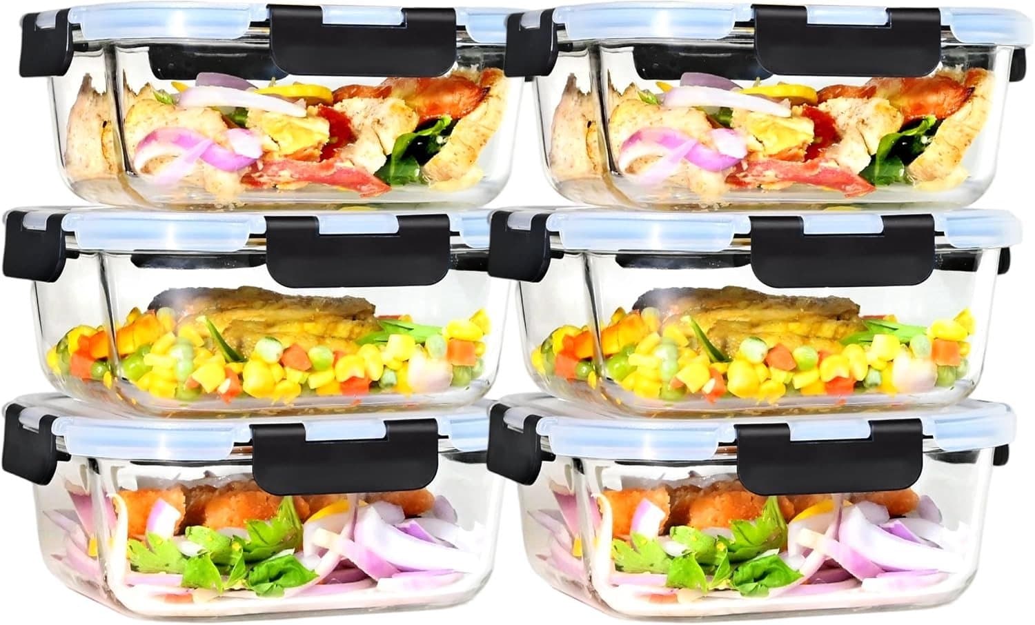 Glazen Bewaardozen met Deksel - Transparant - 1200 ml - Hittebestendig Glas - Voor Maaltijdprep en Bewaren