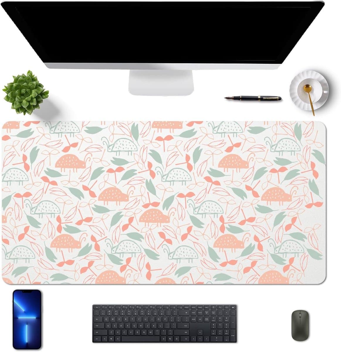 Bureauonderlegger, 80 x 40 cm, PU-leer, antislip, bureaumat, bureaumat, grote onderlegmat voor laptop, gepersonaliseerde tafelonderlegger