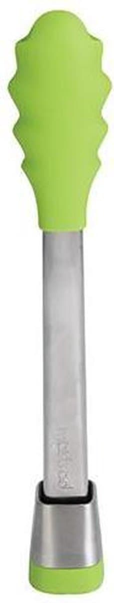 Mastrad Keukentang - Rvs - Siliconen bekje - In houder - 28 cm - Groen