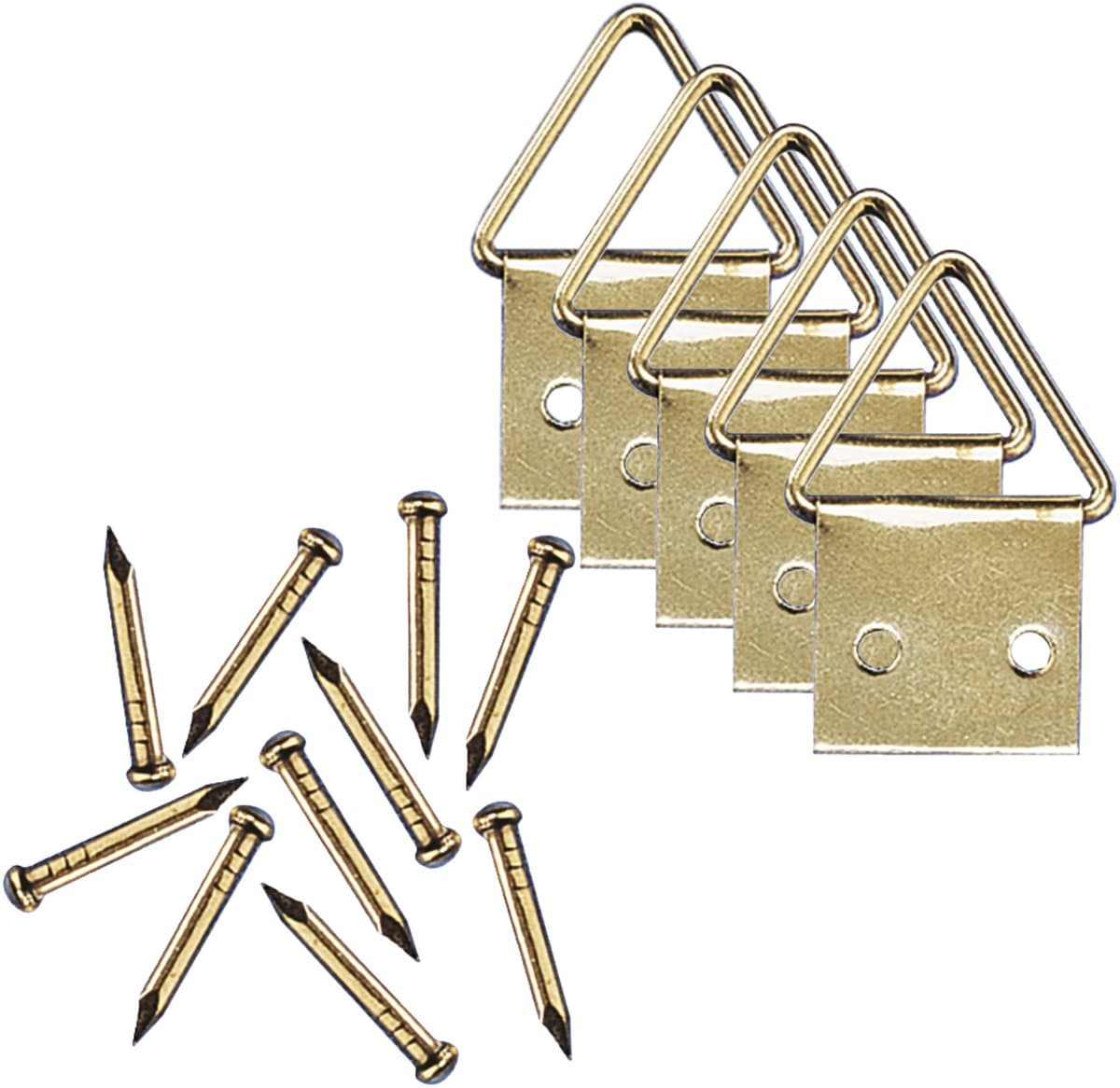 Ophangsysteem - 50x stuks - schildersdoeken haakjes - messing - schilderijhaakjes