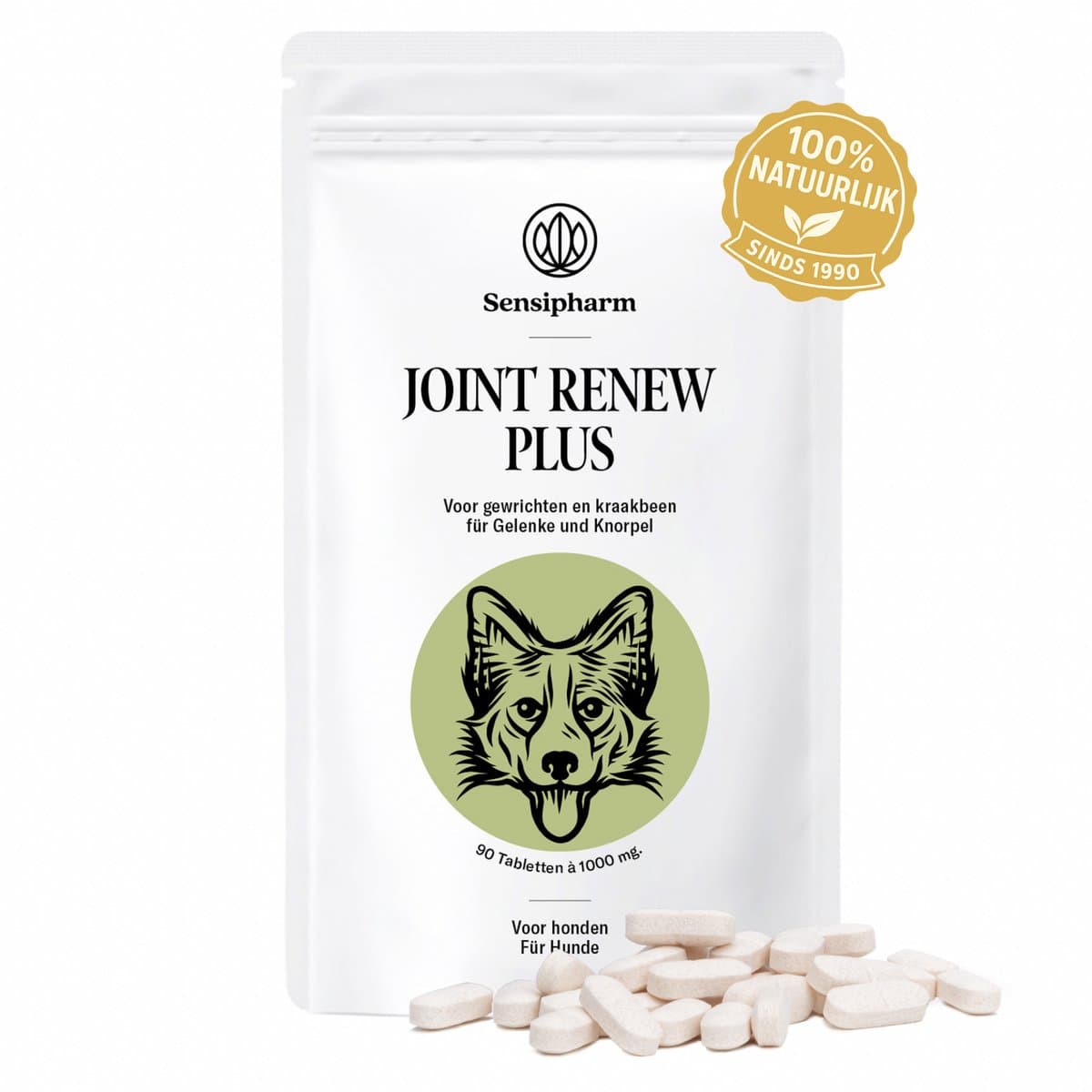 Sensipharm® Joint Renew Plus - Glucosamine Hond & Kat - Gewrichten, Kraakbeen & Artrose - 90 Tabl.