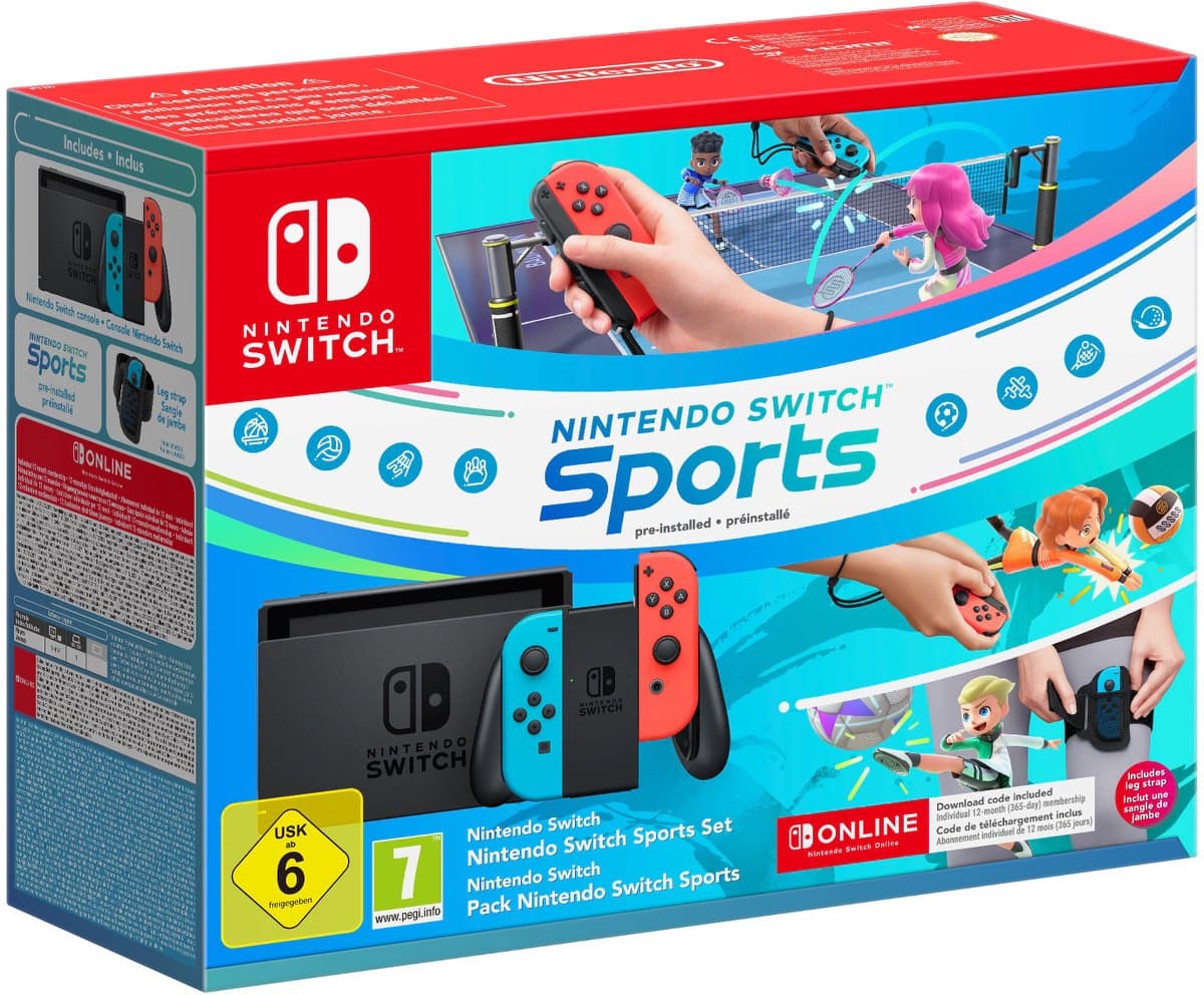 Nintendo Switch Voordeelbundel - Nintendo Switch Sports game + 12 maanden Online Lidmaatschap - Blauw/Rood