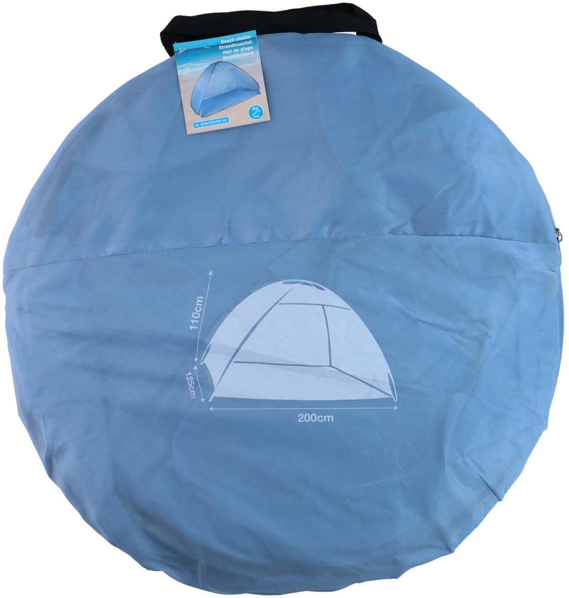 Edco strandtent pop-up strandtentje zonbescherming beige.