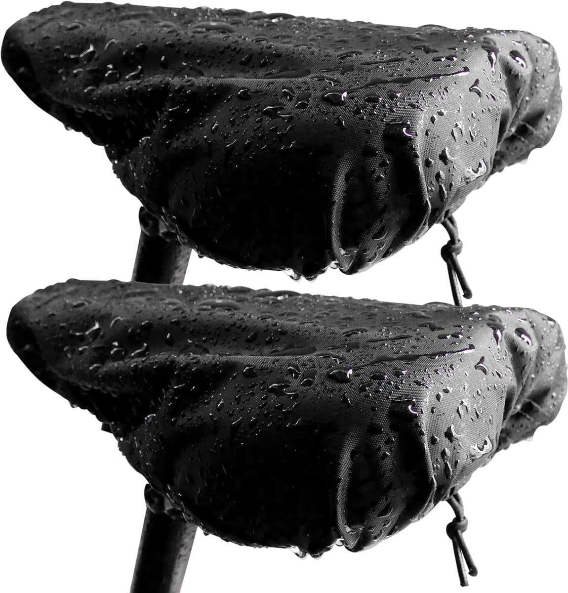Zadelhoes Waterdicht - 2 stuks - 25*26 cm - Zadelhoes Fiets - Fietszadelhoes - Zadelhoes Waterdicht - Regenhoes - Zadelhoes - met trekkoord - buiten zadelhoes - fietsaccessoires - waterdichte - universeel - regen - en stofbescherming - zwart