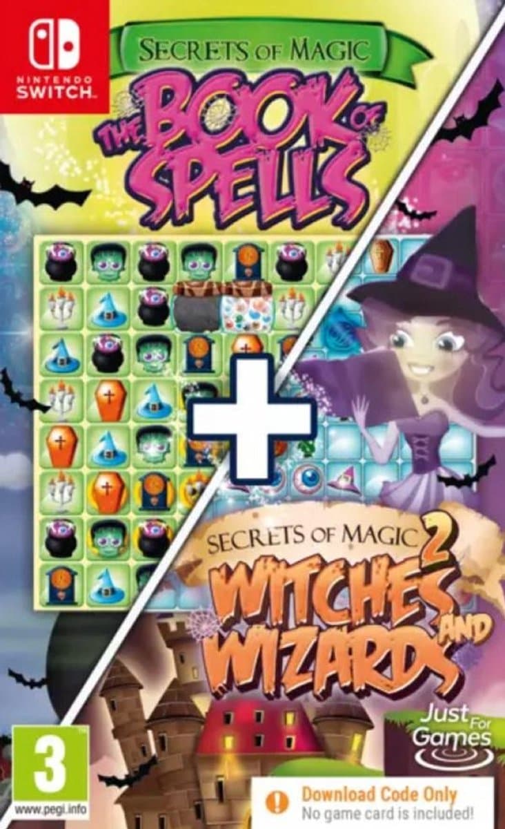 Secrets of Magic 1+2: The Book of Spells + Secrets of Magic 2: Witches and Wizards (Code in a Box)/nintendo switch