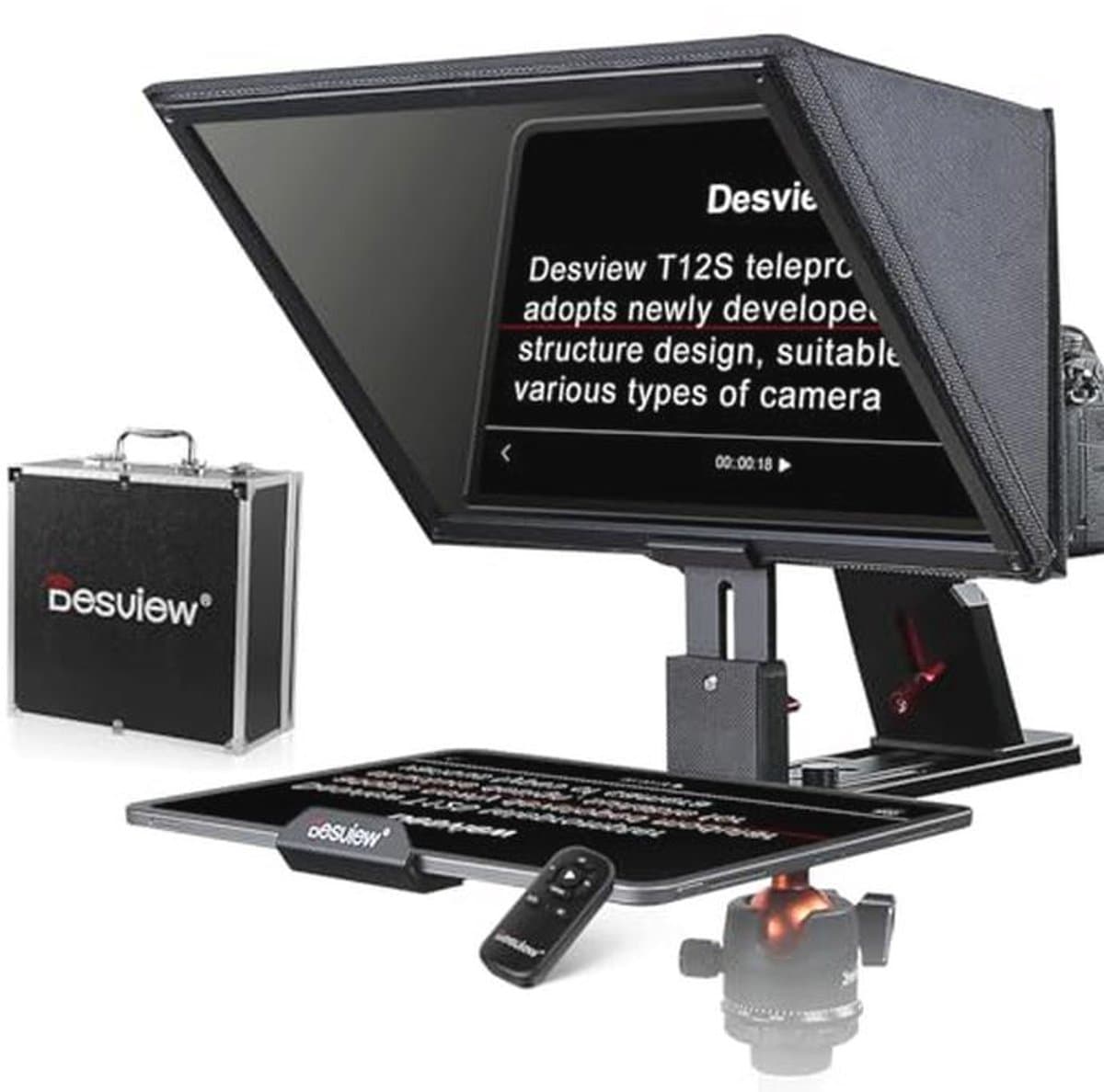 Teleprompter 12,9 inch met afstandsbediening voor iPad, tablet en smartphone