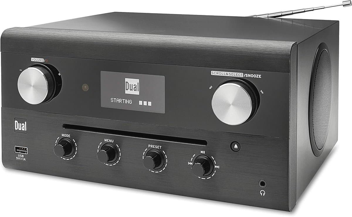 Dual CR 900 Phantom Radio/CD-speler met internetradio DAB+, FM AUX, Bluetooth, CD, DLNA, NFC, USB, WiFi, Internetradio G, zwart