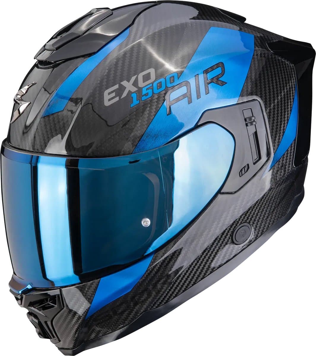 Scorpion EXO-1500 Carbon Platted Black Blue - Integraalhelm - Maat S - Motorhelm - ECE 22-06 gekeurd