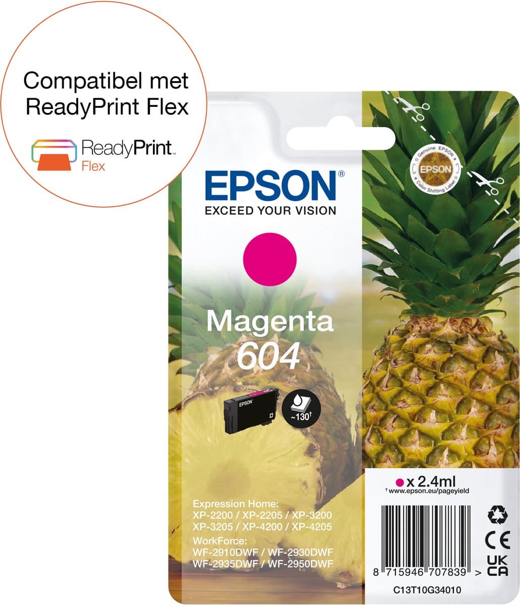 Epson 604 inktcartridge 1 stuk compatibel normaal rendement magenta
