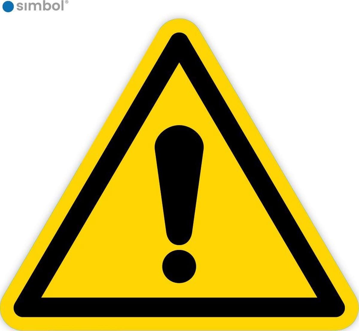 Simbol - Stickers Waarschuwing - Algemene Waarschuwing (W001) - Duurzame Kwaliteit - Formaat ▲ 30 x 30 x 30 cm