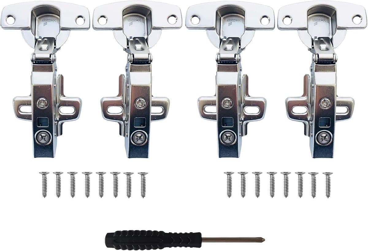 Volledig Opgelegd Keukenscharnier 110° met Schokdemper – Soft Close Demping – Set van 4
