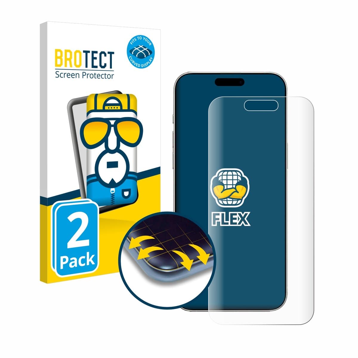BROTECT - Screenprotector voor Apple iPhone 16 - Folie Beschermfolie transparant volledig dekking - 2 Stuks