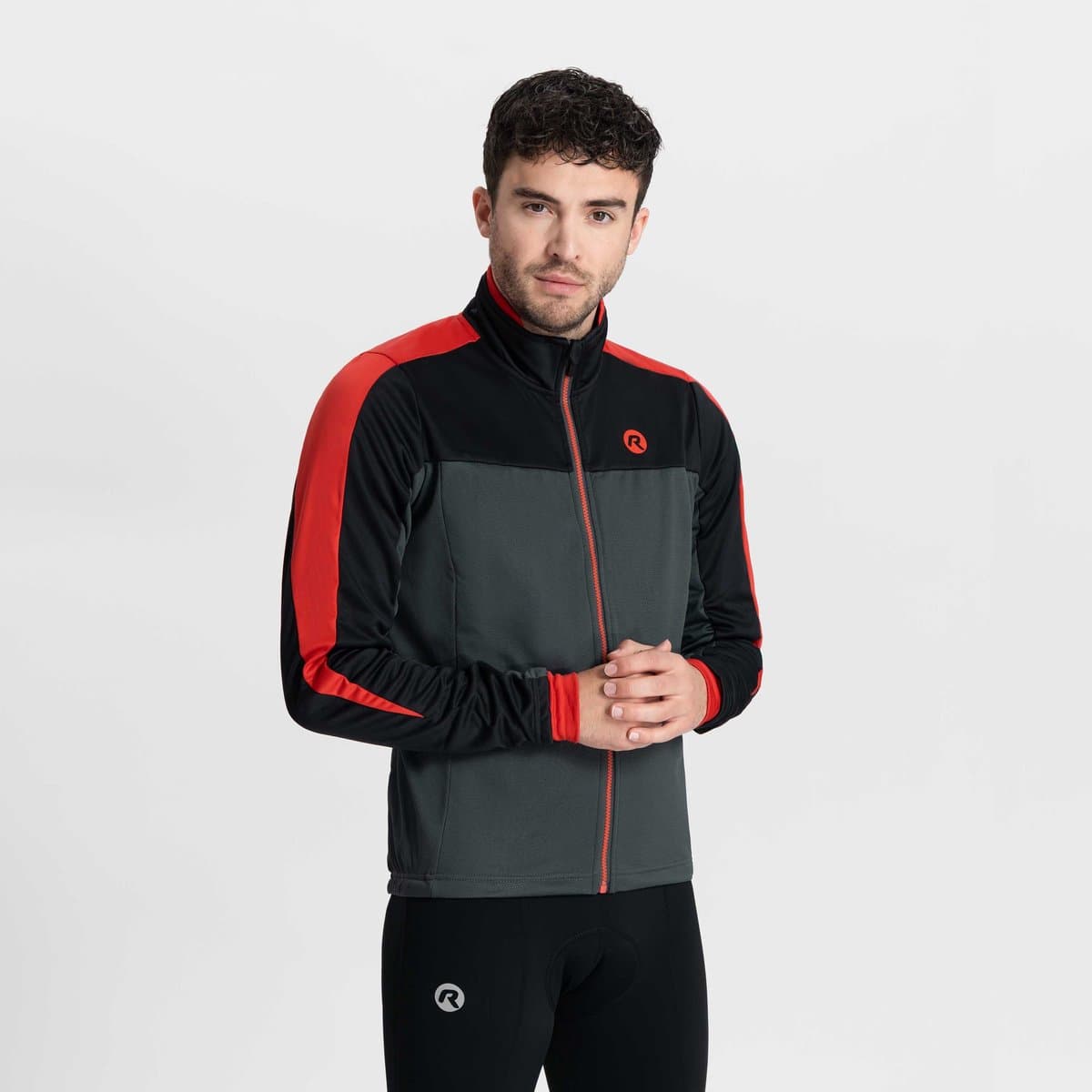 Rogelli Freeze Fietsjack Winter Heren - Grijs Zwart Rood - L