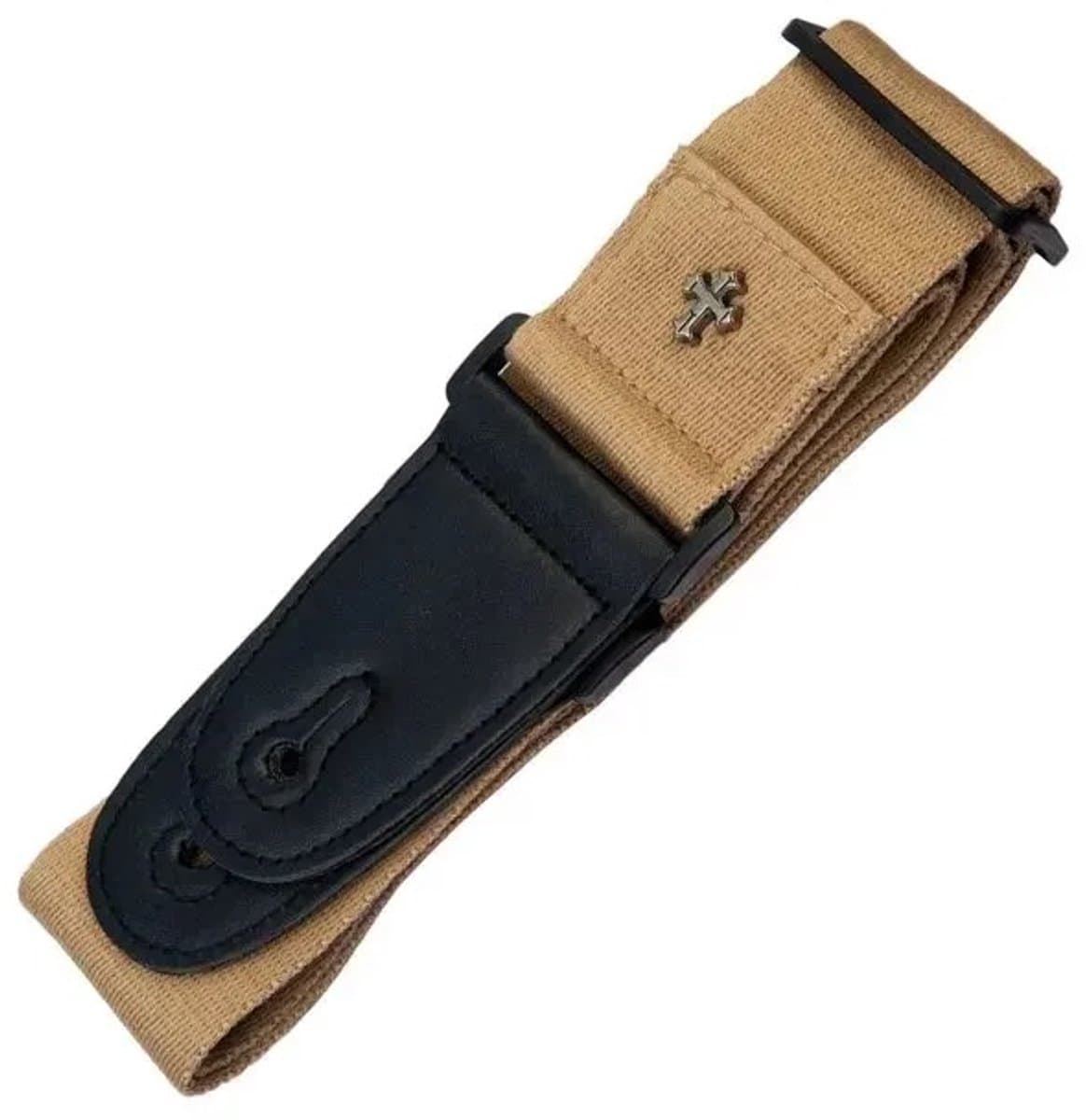 WiseGoods Premium Gitaarband Voor Akoestische Elektrische En Basgitaar - Met Plectrumhouder - Band Verstelbaar - Khaki 90-155CM