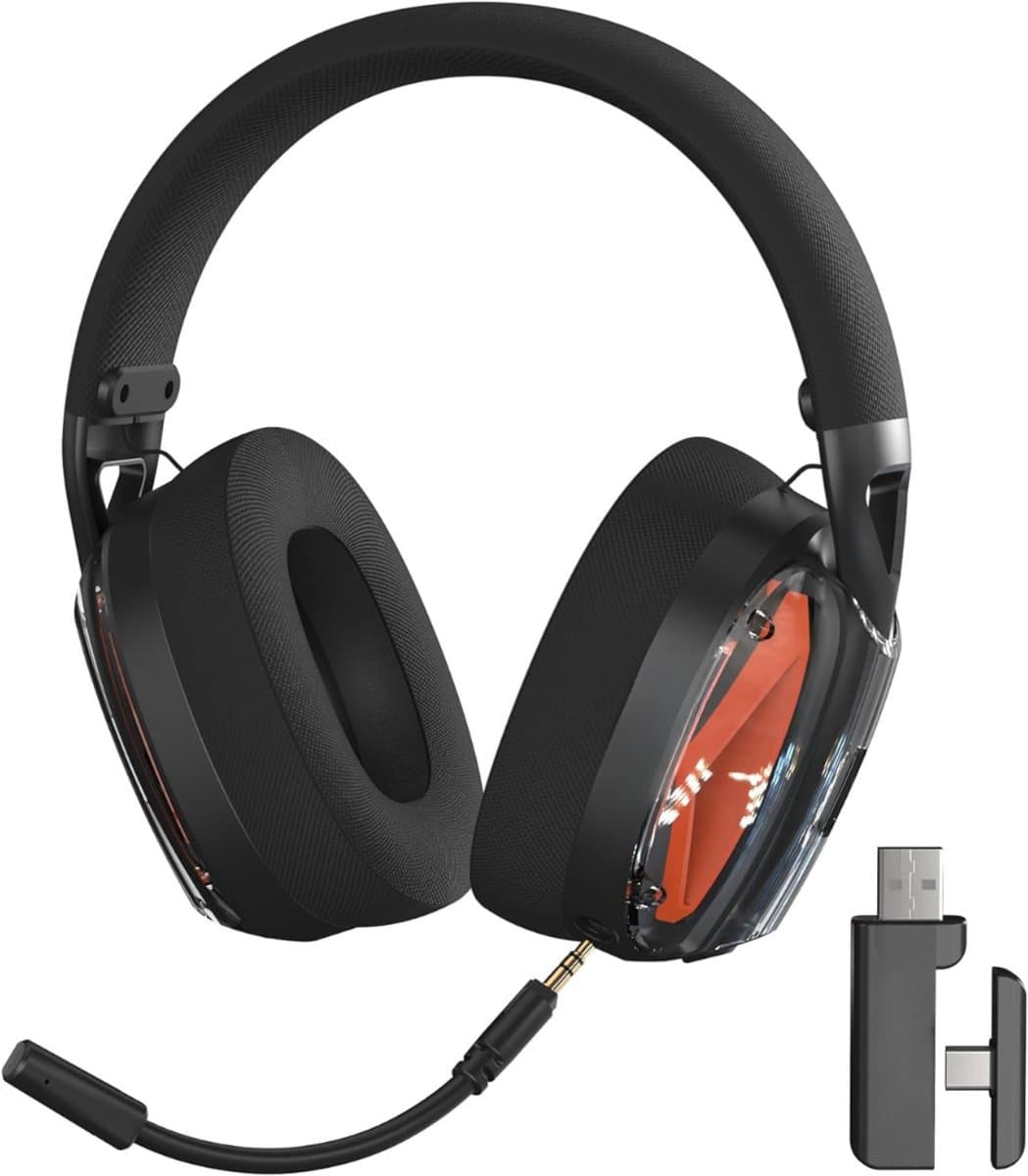 Nexvo® Game headset draadloos - Headset - Gaming headsets - Zwart - 22cm x 19cm x 11cm; 390 g