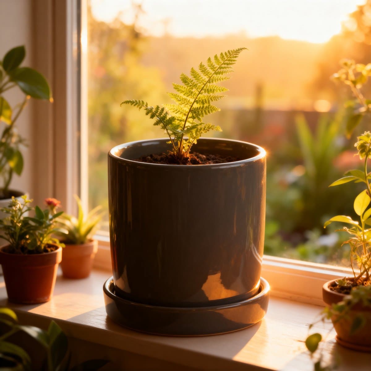 Arti Casa Bloempot met Schotel - 15,5 x 16 cm - Plantenpot voor Kamerplanten - Grijs