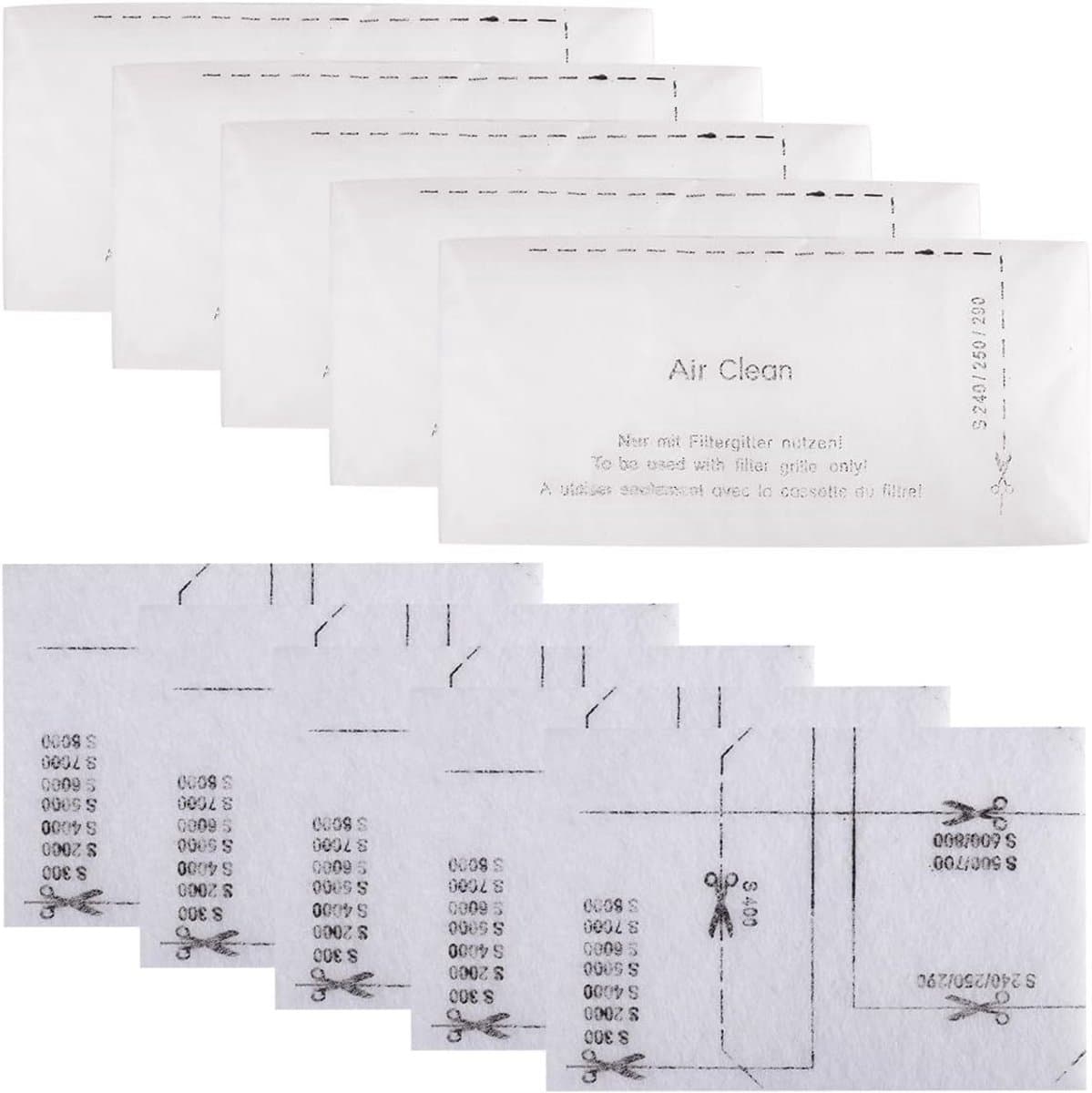 5 sets filterkatoen - 2 vellen per set Filterkatoen -Filter en filterpad Geschikt voor Miele stofzuigers - Stofzuigerfilter voor Miele stofzuiger - motorbeschermingsfilter - afvoerluchtfilter- stofzuigerfilterset SAC20/30 microfilter