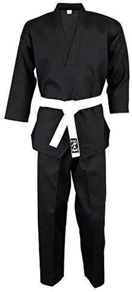Sportkleding Set - Vechtsport Kleding - Training Oefenen - Ademende Stofmix - 120cm - Zwart