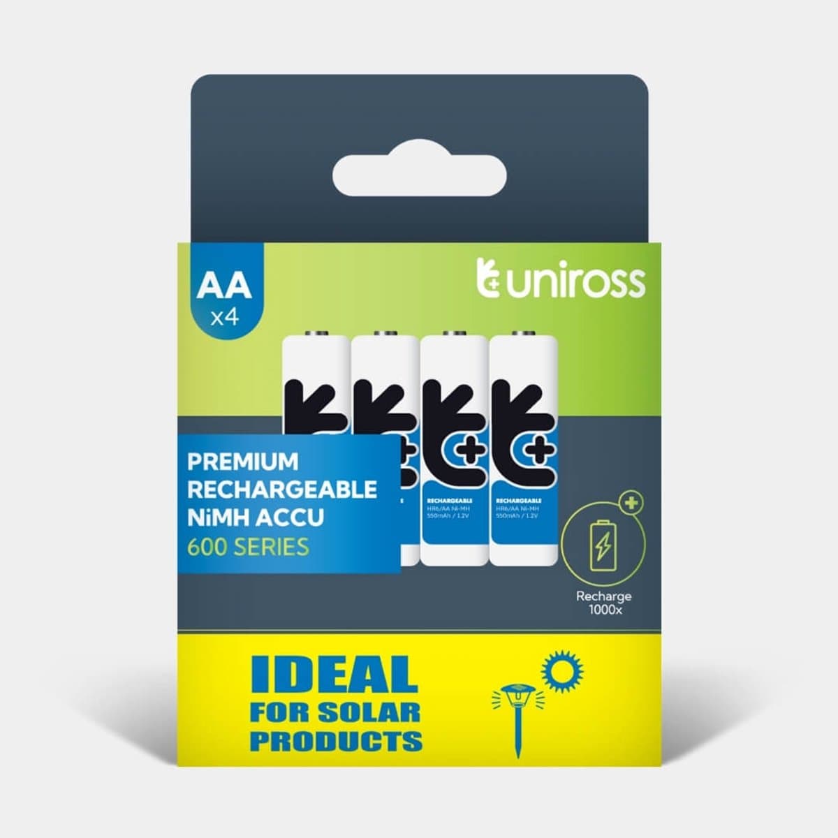 Uniross NiMH AA/HR6 1.2V 600 (Solar) 4 pack