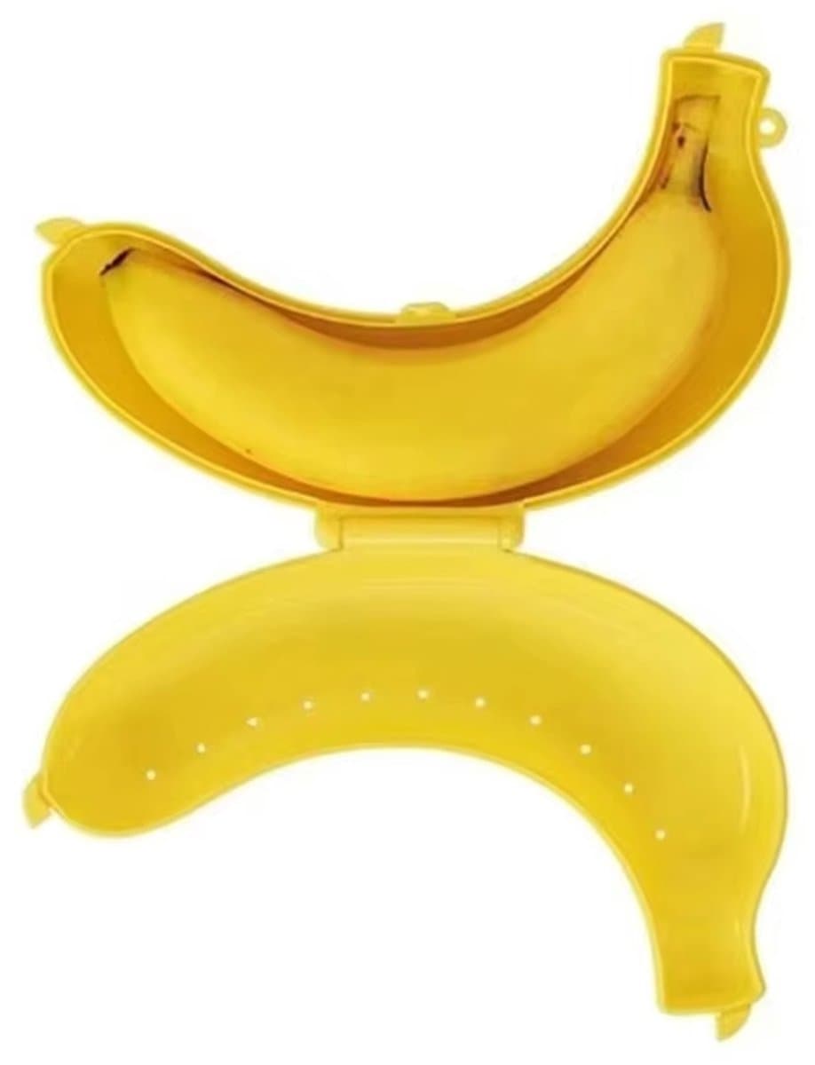 Actie4you® - Bananendoos – Premium Bananentrommel Voor Onderweg – Robuust - BPA-vrij & Herbruikbaar – Opbergdoos voor Banaan - Geel