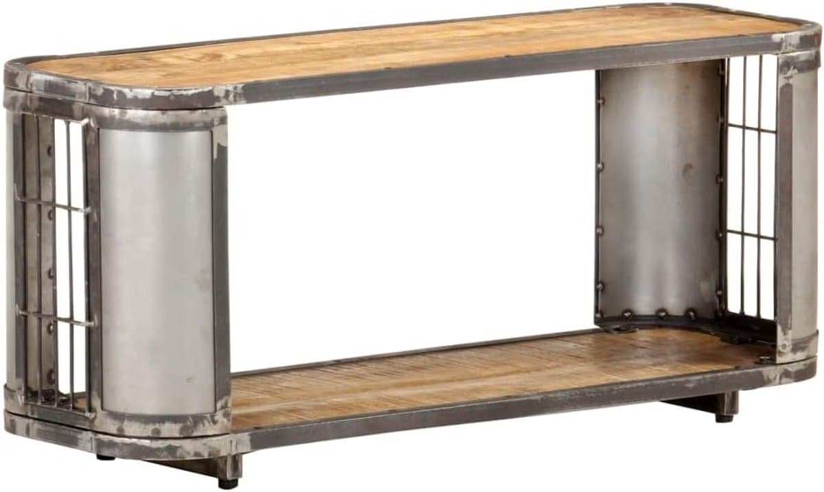 Tv Meubel Hout 90x30x40cm Stevig Mango Hout Industrieel Design