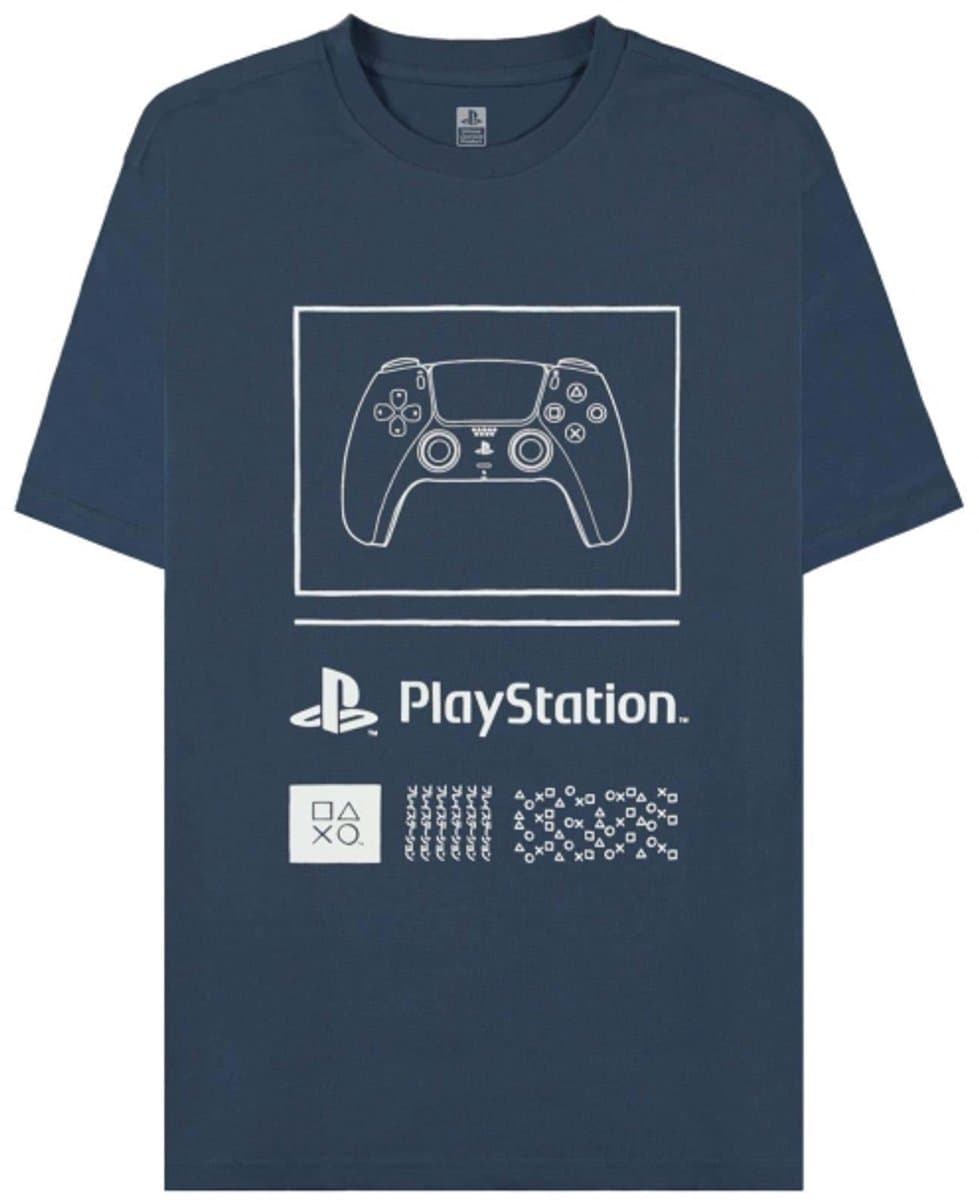 PlayStation - Controller Heren Tshirt - M - Donkerblauw