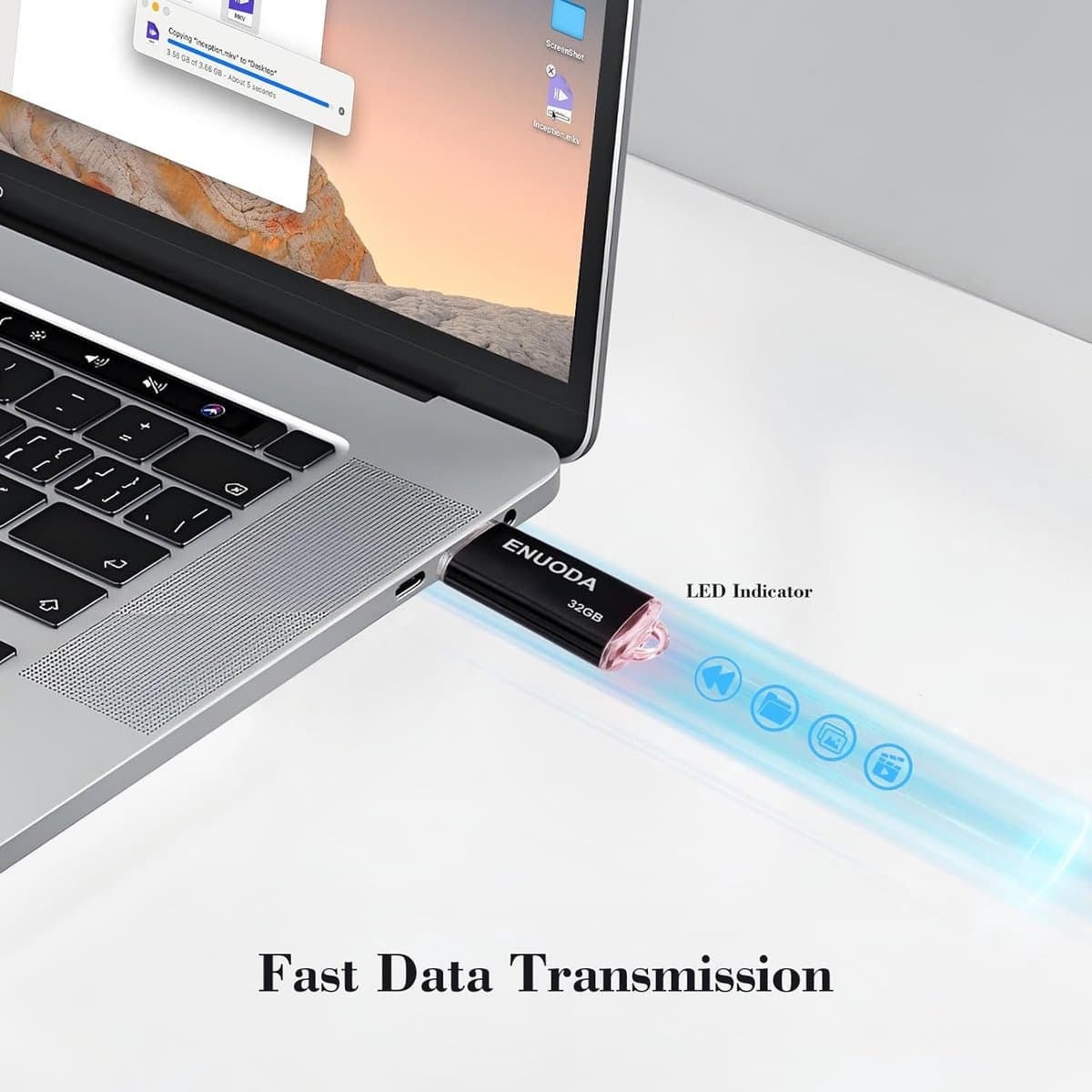 2-Pack 32GB USB 2.0 Geheugensticks met LED-Indicator Opslaggeheugen