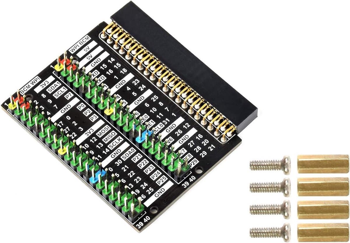 40-pins GPIO Header Adapter voor Raspberry Pi 400 - Kleurgecodeerde Uitbreidingsbord