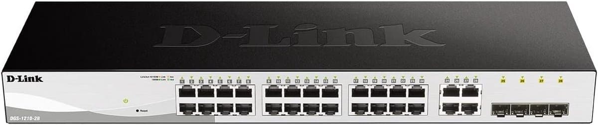 28-poorts Gigabit Smart Switch met 24 LAN poorten en 4 SFP Combo Poorten