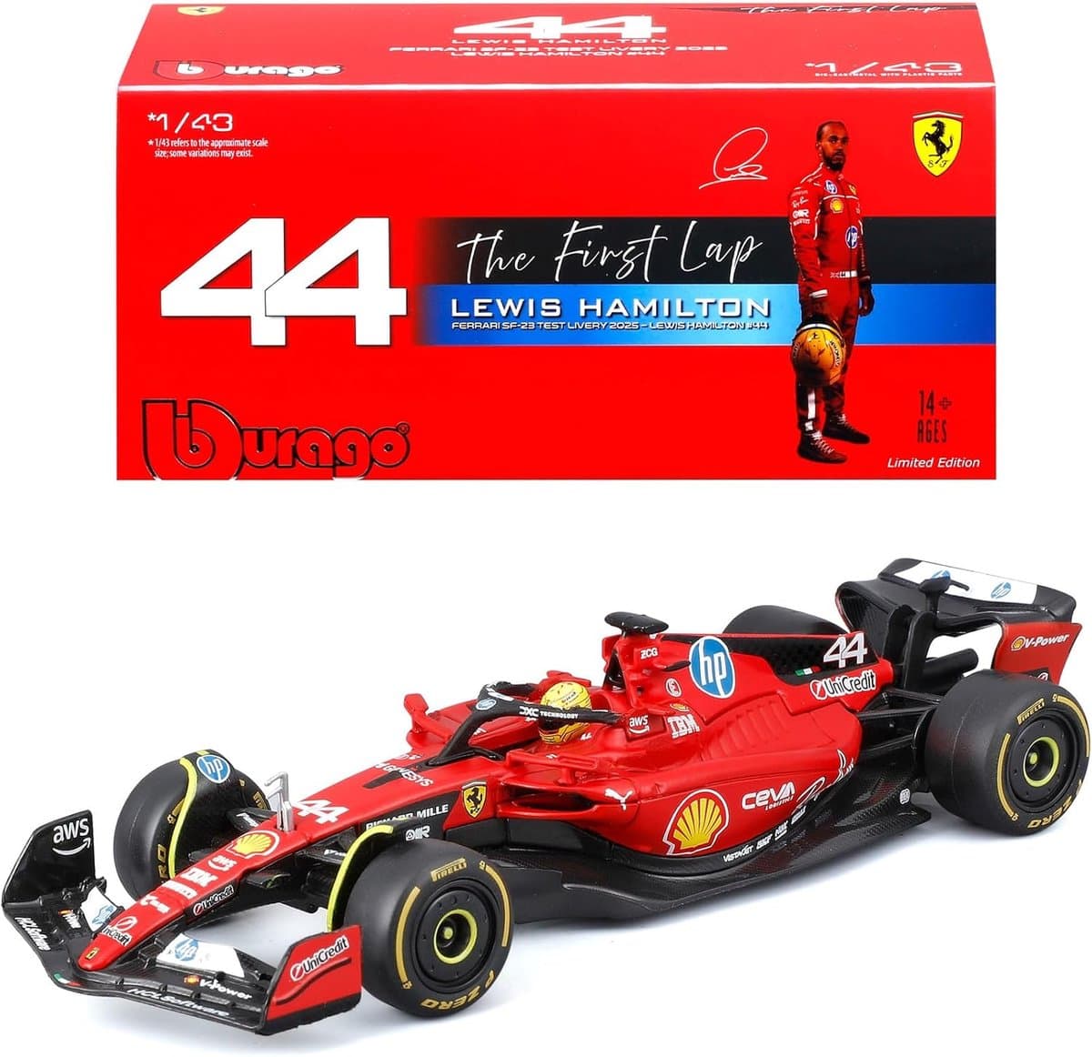 Modelauto Schaal 1:43 - Replica Raceauto - Verzamelen Display - Eerste Test Replica - 14.7 x 6.6 x 7.4 cm