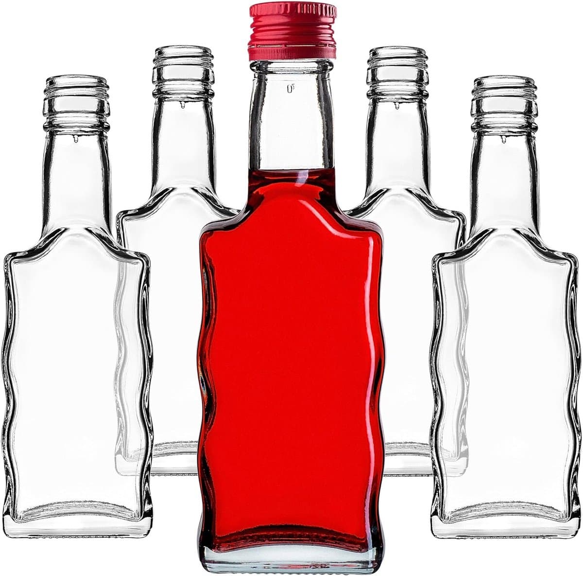 Glazen Flessen 200 ml met Schroefdop 10 Stuks - Ideaal voor Likeur, Wijn of Jenever