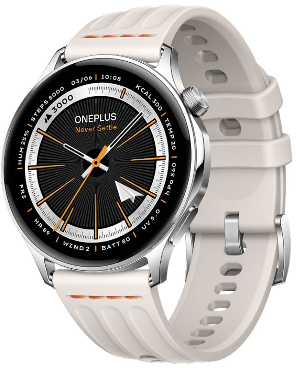 OnePlus Watch Lite - Smartwatch - 45mm - Silver Steel (Zilver) - 1.46" AMOLED - 10 dagen batterij - Dual-Band GPS - OPWWE262