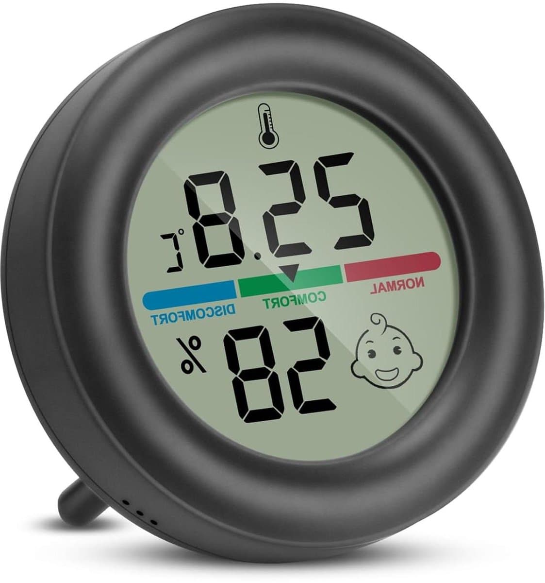 Allecto Plus - Mini hygrometer digitale thermometer voor binnen temperatuur en vochtigheidsmonitor met comfortweergave voor kantoor en broeikas.