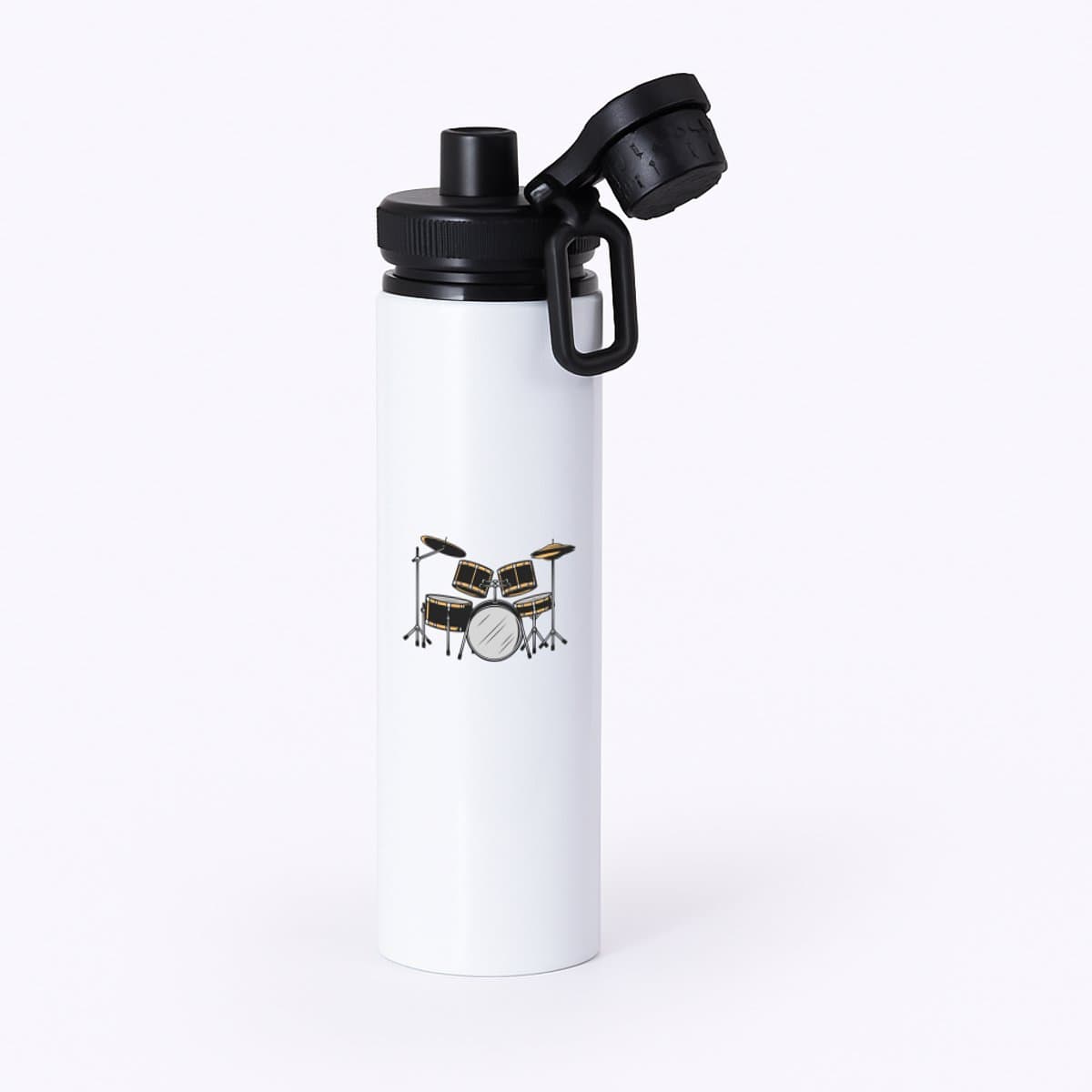 Hacebo® - Drumstel waterfles met draaidop zwart - Muziek - Drummers - Instrument - slaginstrument - muzikanten - water fles - 850ML
