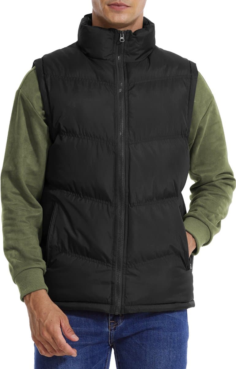 MEETHOO Outdoor/Werk Casual Bodywarmer Heren -Outdoorkleding/Werkkleding - Jas Heren - Mouwloze -Zwart-L