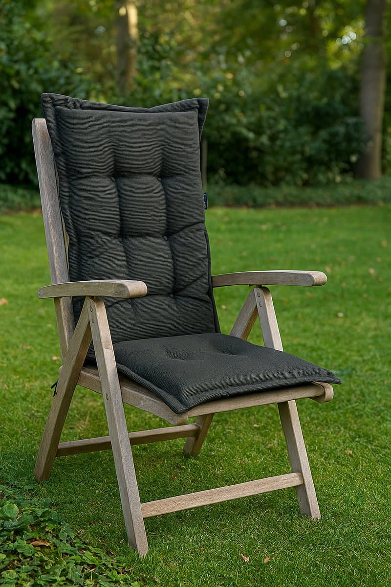 Madison Tuinstoelkussens hoge rug 50x123 cm Rib black