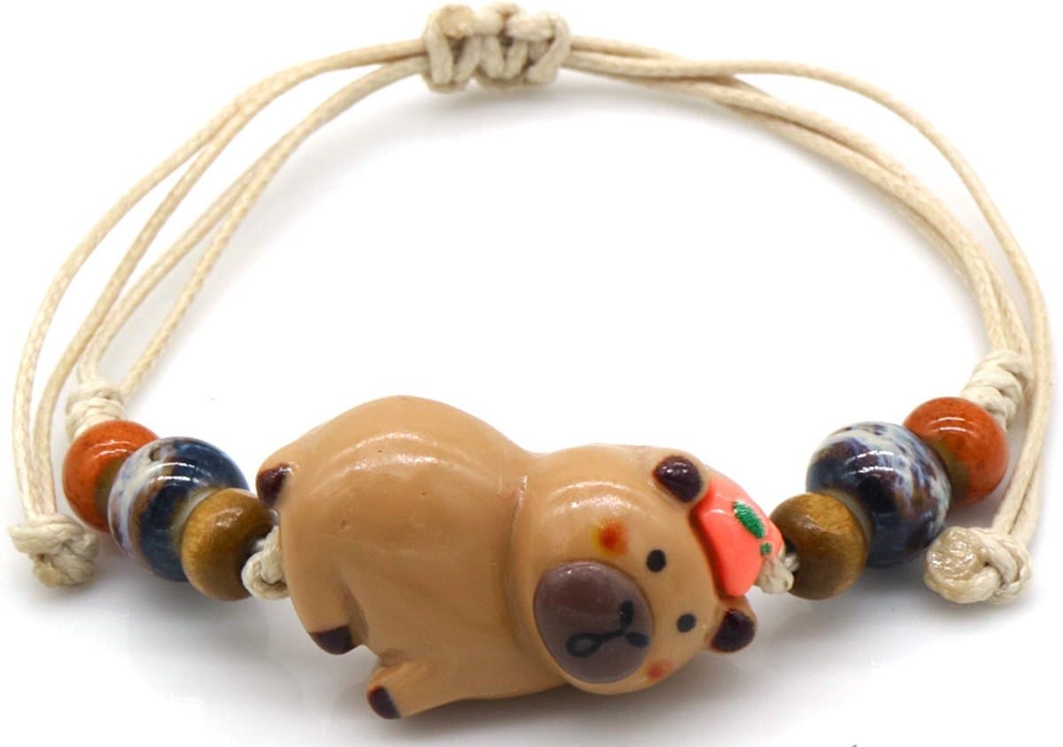 Kinderarmband – Capybara Design – Verstelbaar – Speels & Schattig – 8-21cm