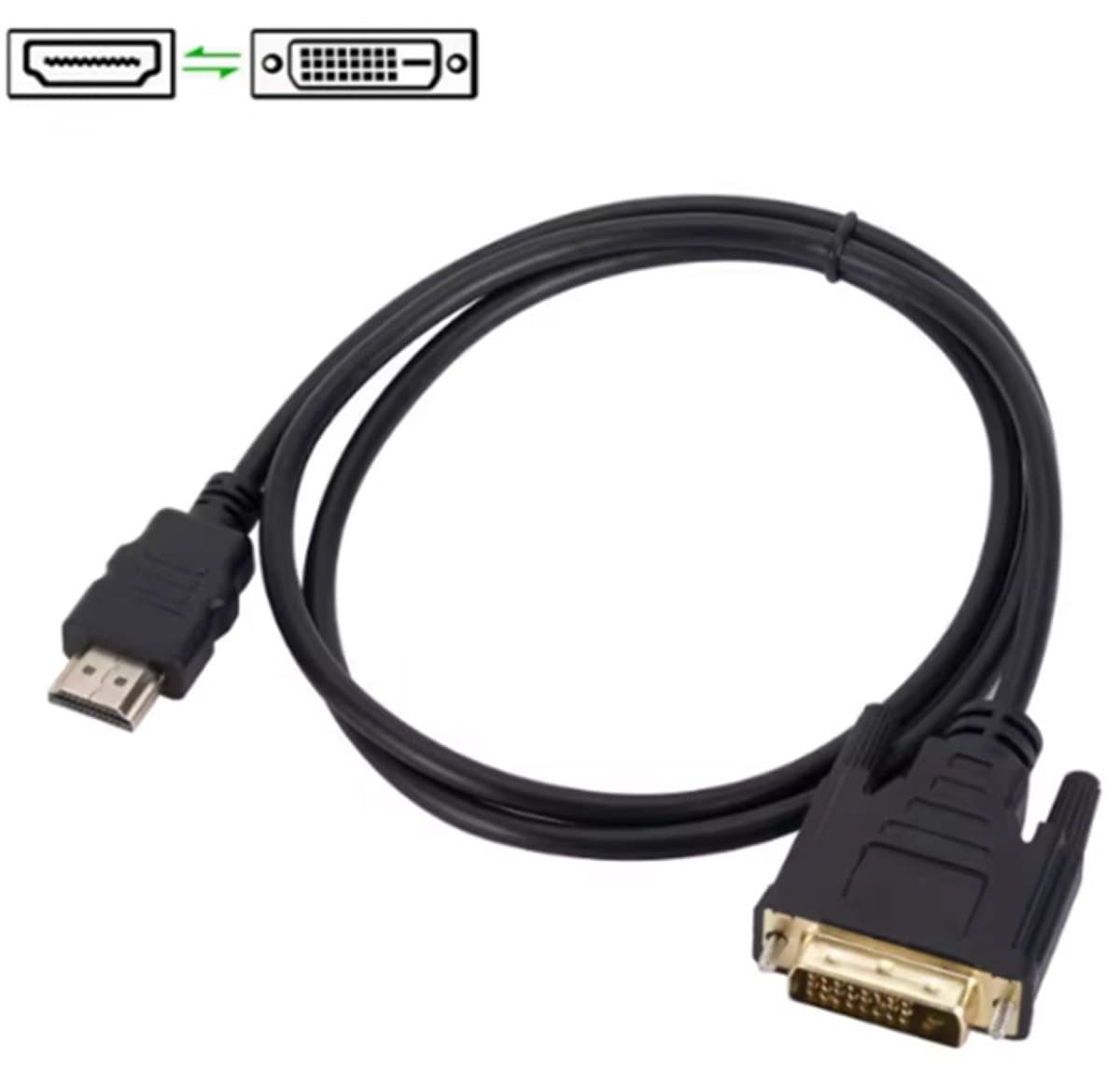 HDMI naar DVI-Kabel - DVI kabel - HDMI - 2 meter - Converter - Omvormer - 2 Meter - CHPN