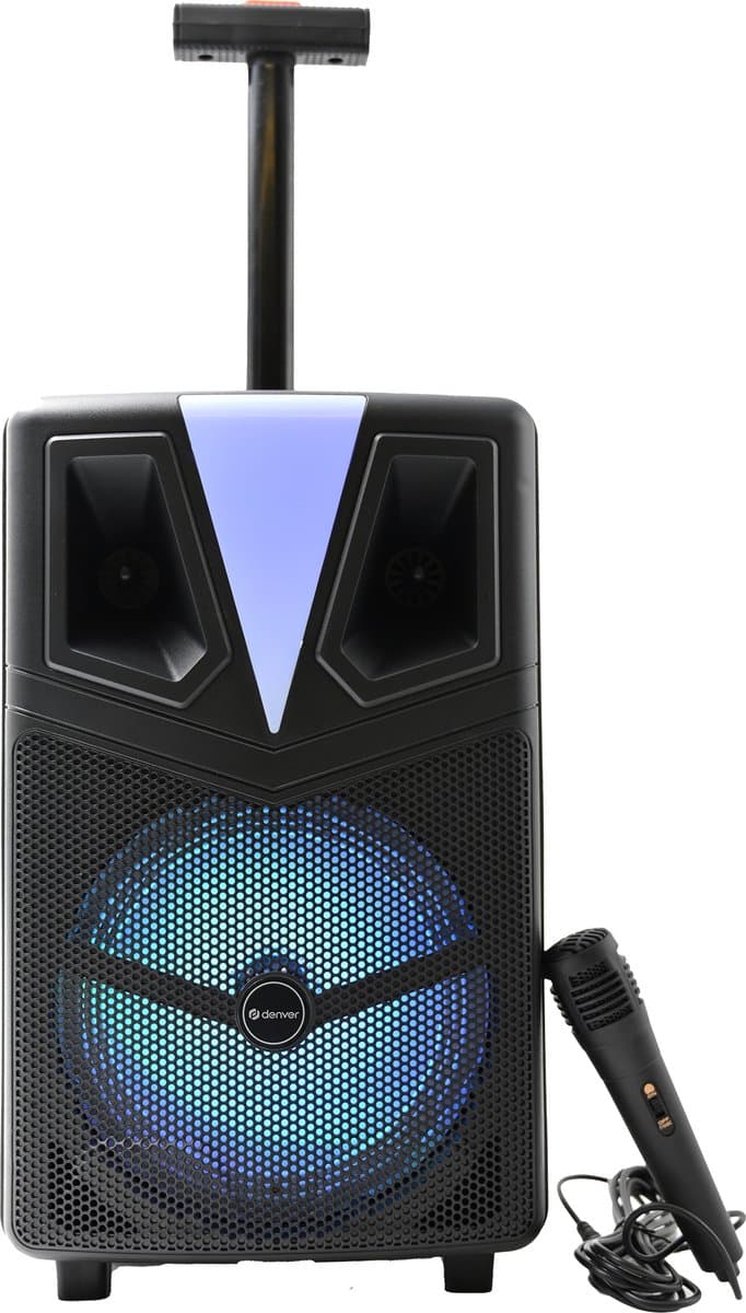 Denver Bluetooth Partyspeaker - Karaokemicrofoon - LED Discolamp - Trolley - TSP307