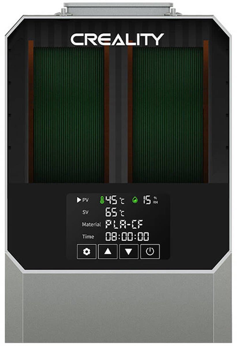 Creality Space Pi Filament Dryer Plus, 2-spool 3D-printer filament-droogbox, 360° snelle verwarming filamentopslag met LCD-scherm, éénknopsdroging voor PLA, PETG, ABS, TPU, PC, PP, ASA, PET, PETG-CF