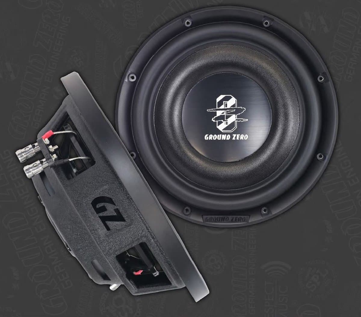 Ground Zero GZRW 250-D2 FLAT – 25 cm (10”) Ondiep Subwoofer – 400W RMS – 2x 2 Ohm – Radioactive Serie – SPL & Daily Bass