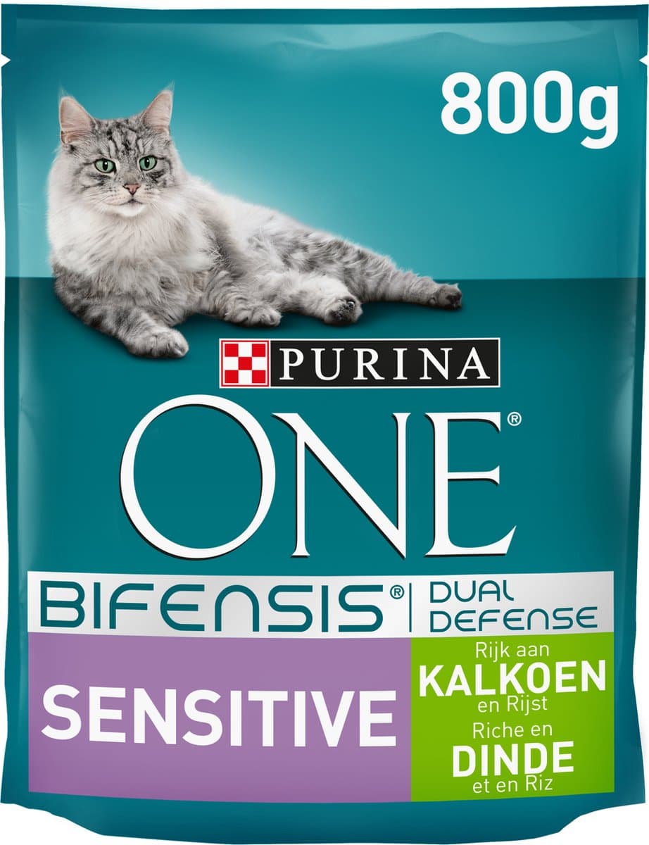 Purina ONE Sensitive Kattenvoer Kalkoen&Rijst 800g