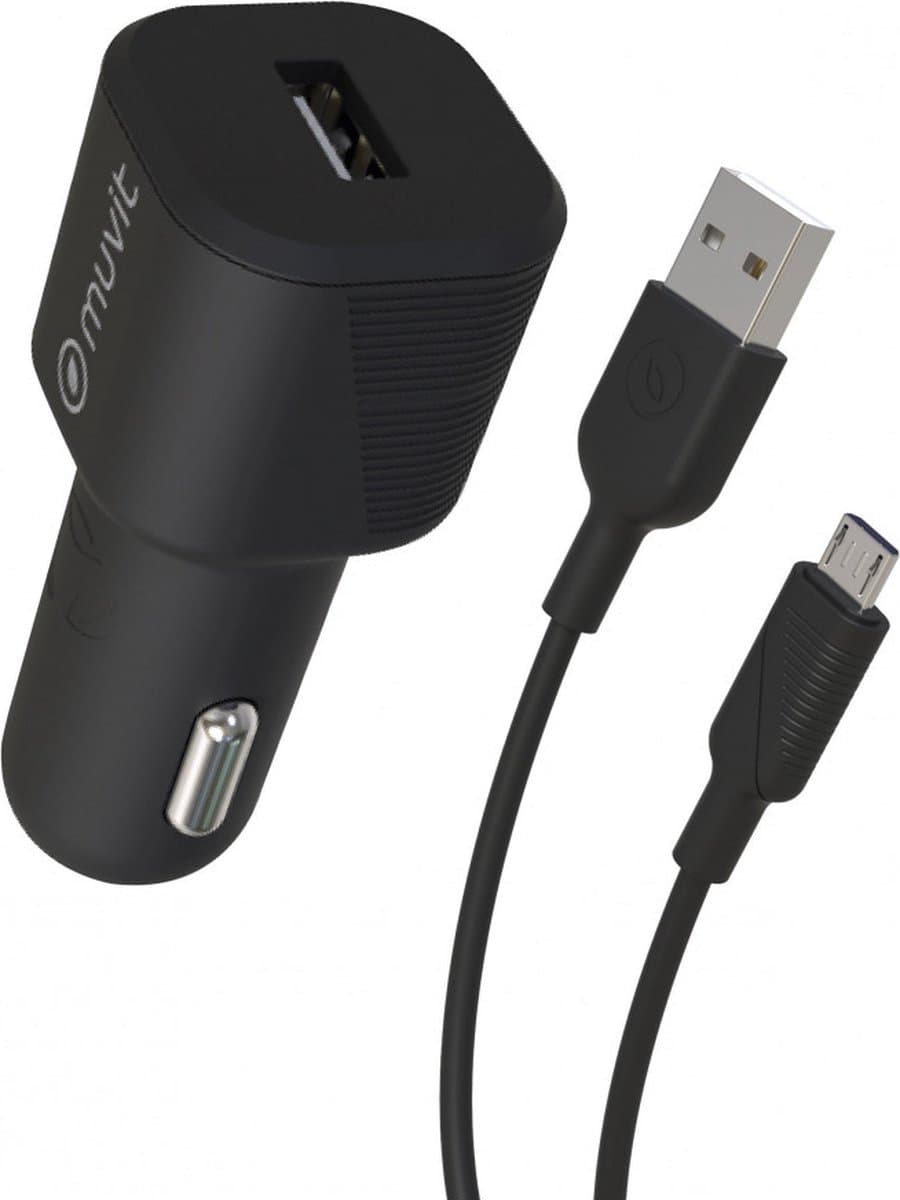 Muvit MCPAK0016 oplader voor mobiele apparatuur Universeel Zwart Sigarettenaansteker Auto