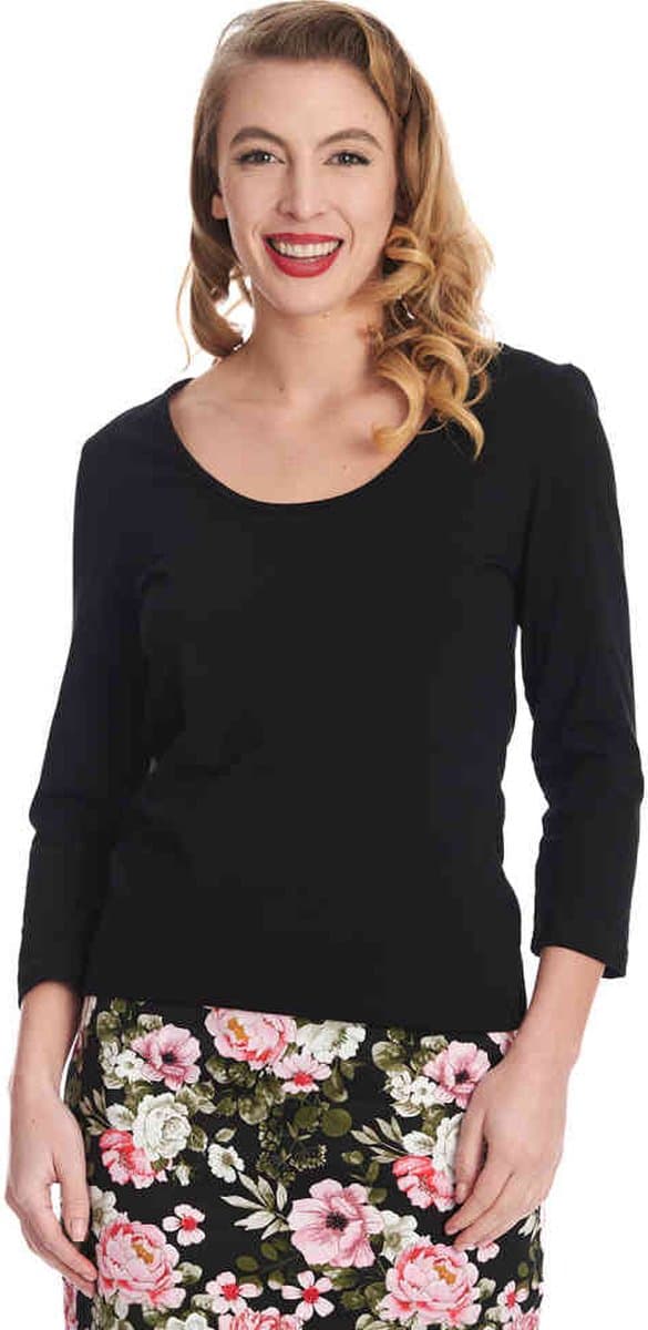Banned - Scoop Neck Longsleeve top - 2XL - Zwart