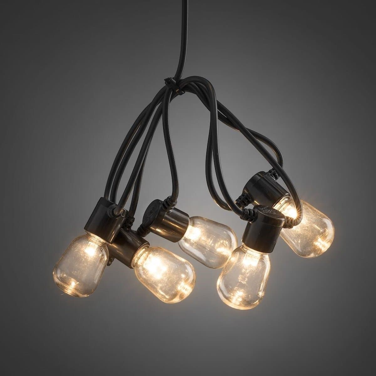 Konstsmide® Sweden 2387-800 - Snoerverlichting - Premium 40 lamps LED feestverlichting ** new version 2021** - 4 traps dimmer - extra warmwit - 9.75m verlichte lengte – spacing 25cm – aansluitsnoer 10m - 6V buitentrafo - voor buiten of binnen