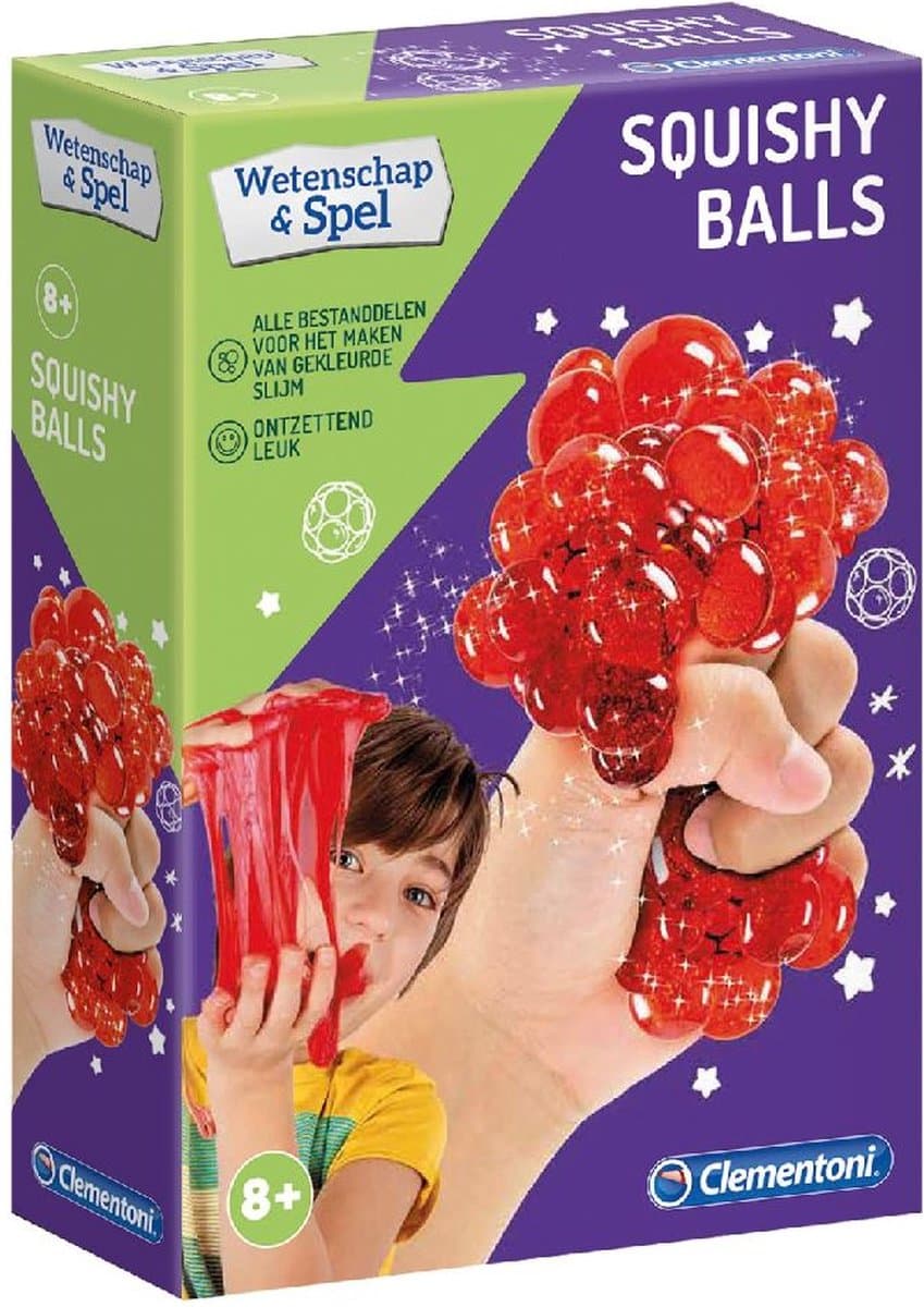 Clementoni squishy ballen experimenteerset - nr. 66950, meerkleurig, 8 stuks