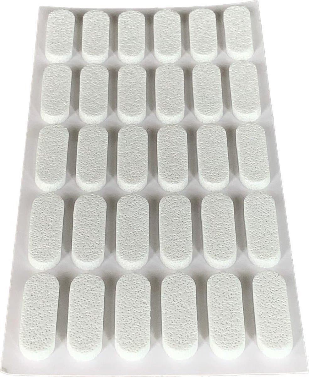 Zelfklevende Deurstoppers - 30 Stuks - Wit - 2 mm dik - Eva materiaal - Deurbuffer - Stootdoppen - Tafelhoek beschermers - Geluidsdempers - Rubberen Buffers voor Meubelen - Stootdopjes - FSW-Products