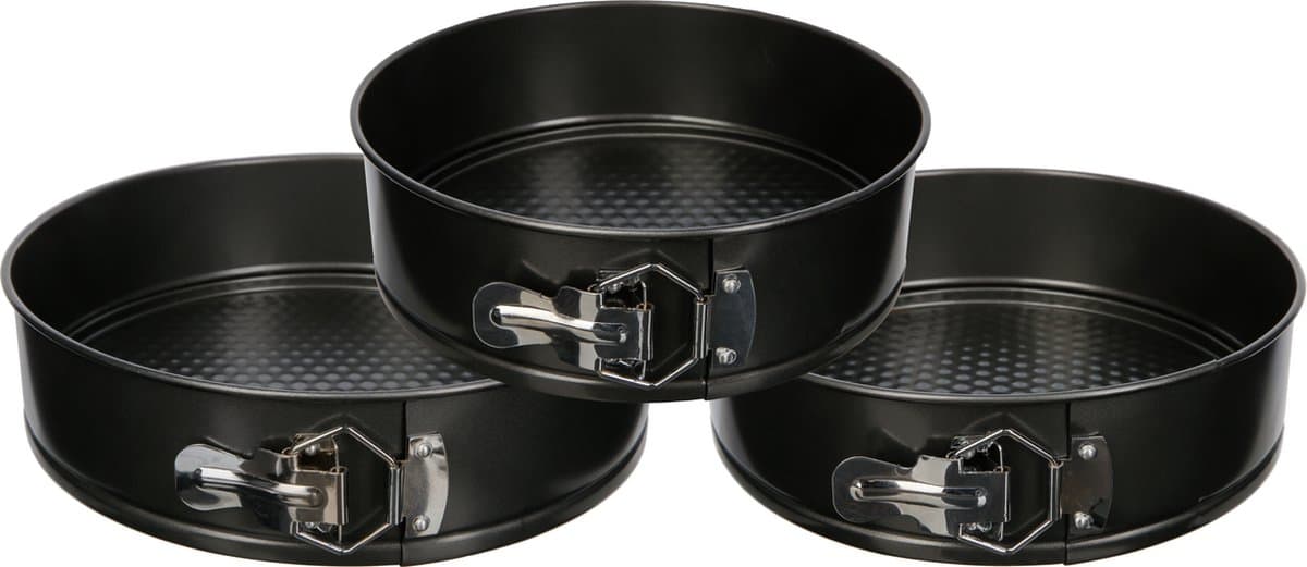5five Springvorm Cakevormen Set - 3 stuks, zwart, 26,1 cm