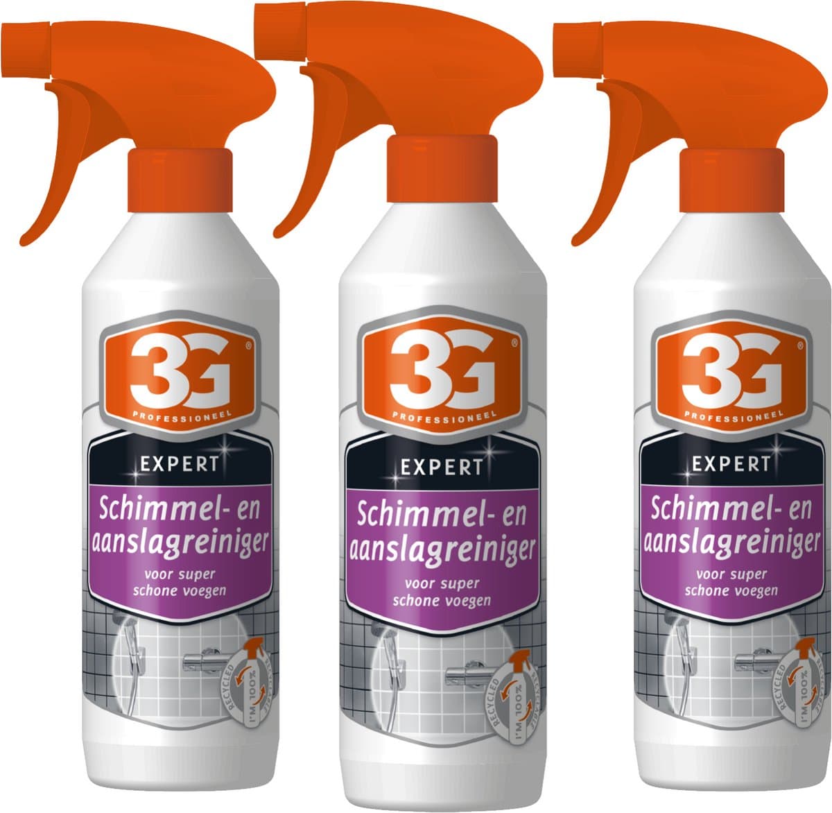 3x 3G Professioneel Schimmel & Aanslagreiniger 500 ml - Schimmel Reiniger - Schimmel Reiniger Badkamer - Schimmel Verwijderen - Schimmelreiniger - Aanslag Reiniger - Muur Reiniger - Vochtplekken - Schimmelbestrijder - 3-Pack